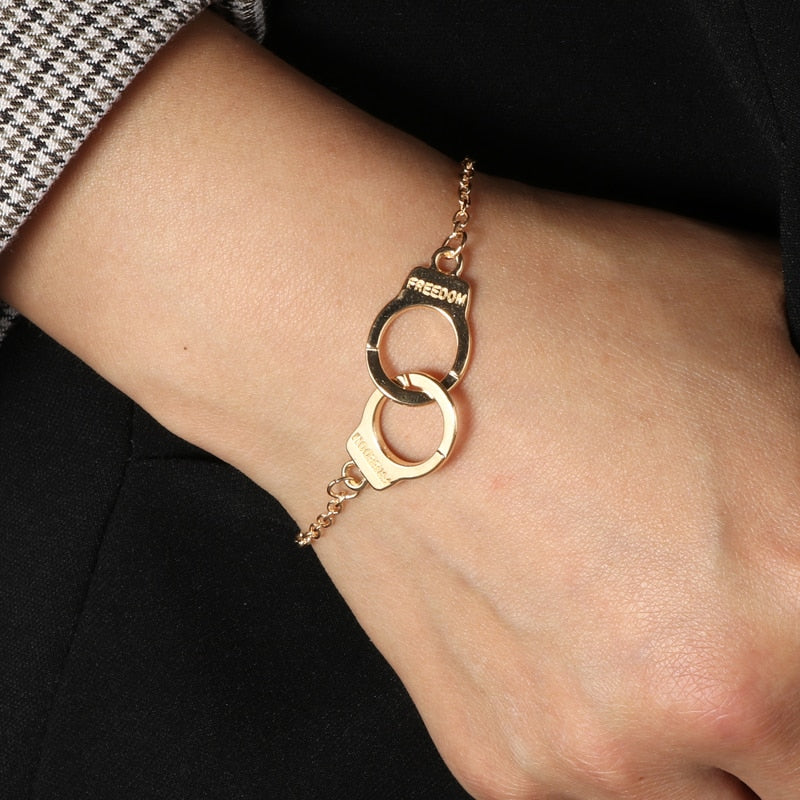 Creative Gold Color Handcuffs Bracelets for Women