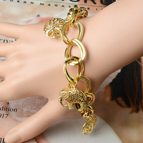 Pulseras de dijes de oro de joyería de moda para mujer