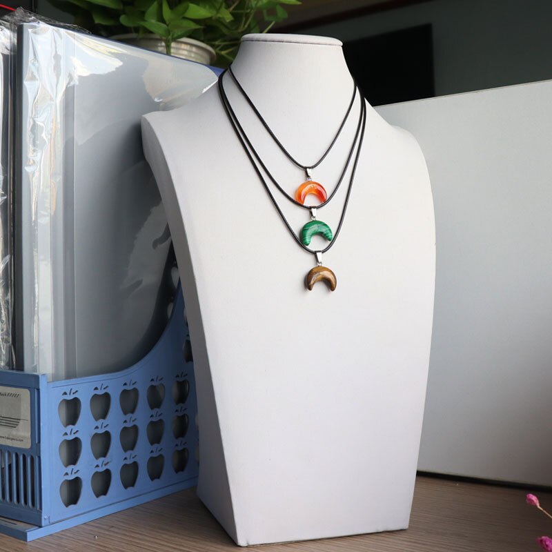 Small Moon Stone Crescent Pendant 1pcs