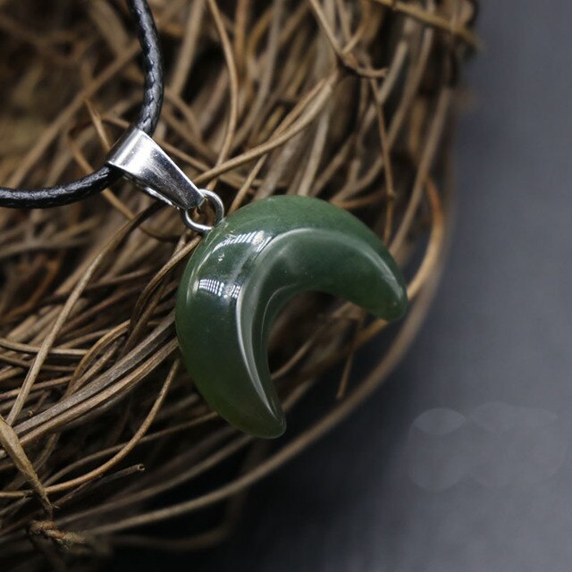 Small Moon Stone Crescent Pendant 1pcs