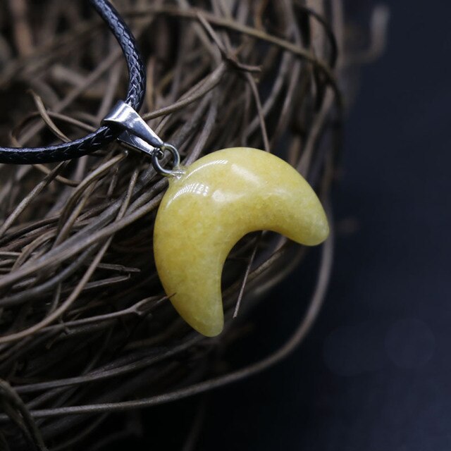 Small Moon Stone Crescent Pendant 1pcs