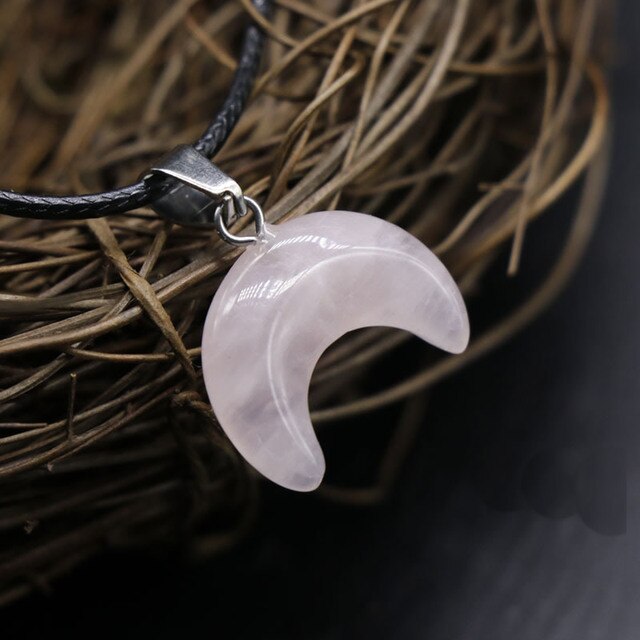 Small Moon Stone Crescent Pendant 1pcs
