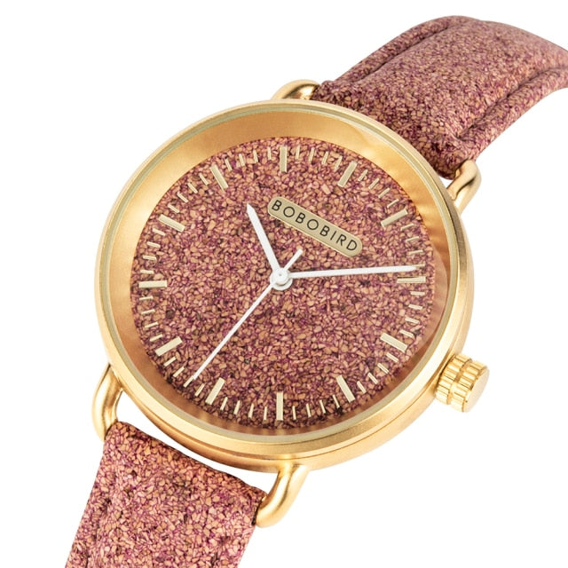 Couple Handmade Cork Strap Bamboo Women Watch