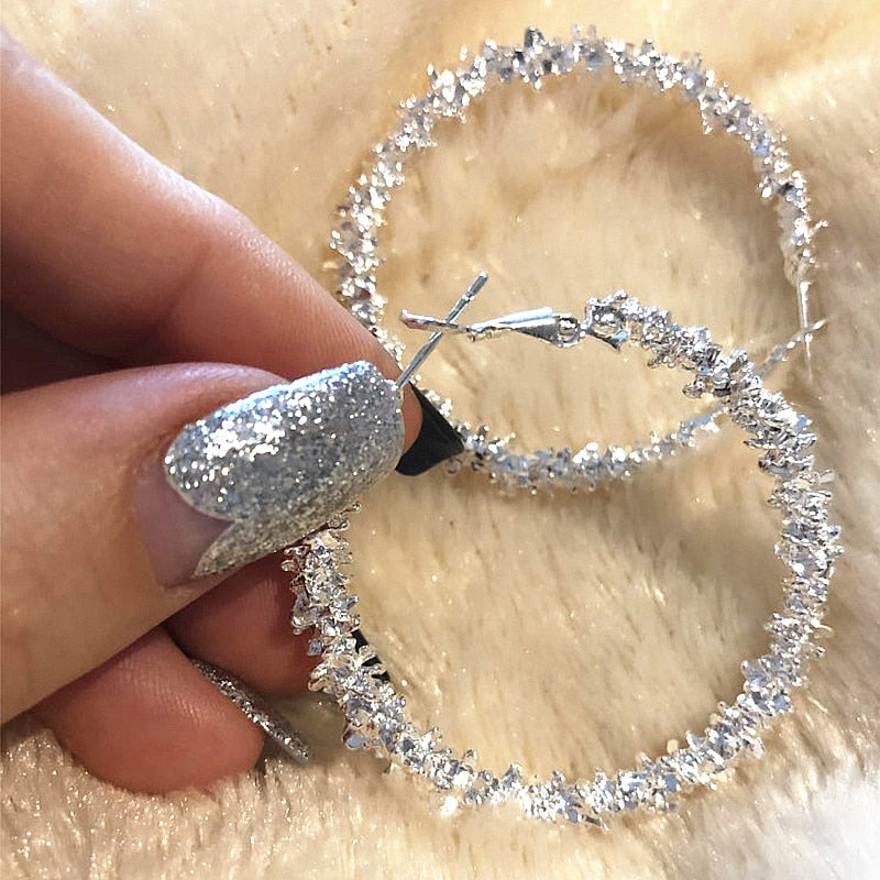 Retro Alloy Metal Round Hoop Earrings