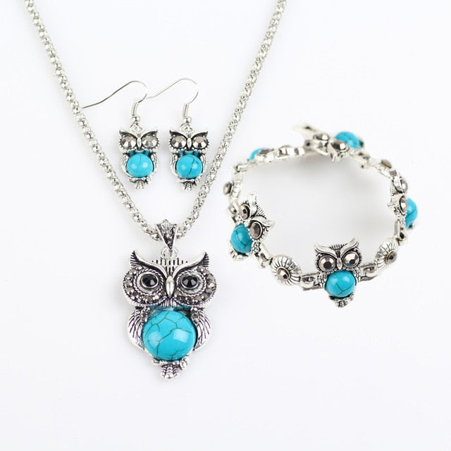 Vintage Owl Jewelry set