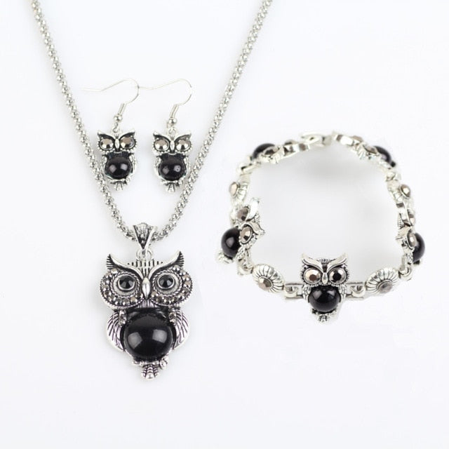 Vintage Owl Jewelry set