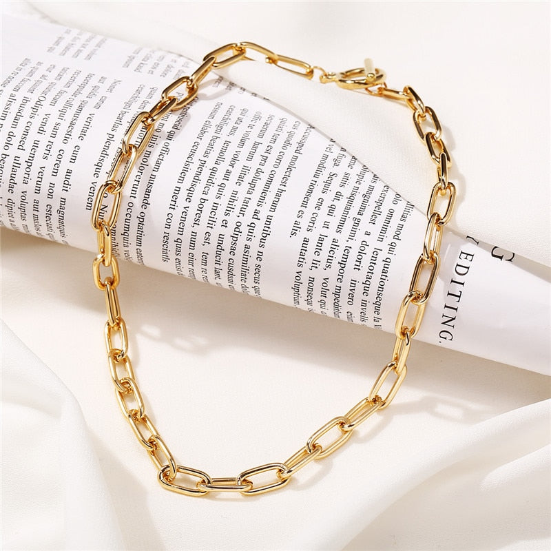 Trendy Gold Thick Chain Necklace