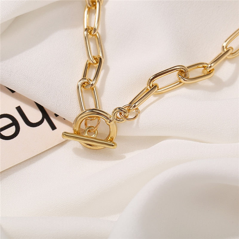 Trendy Gold Thick Chain Necklace