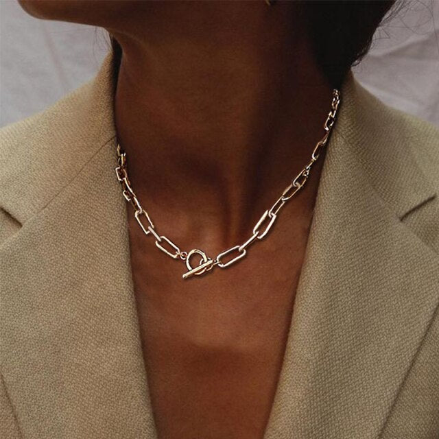 Trendy Gold Thick Chain Necklace