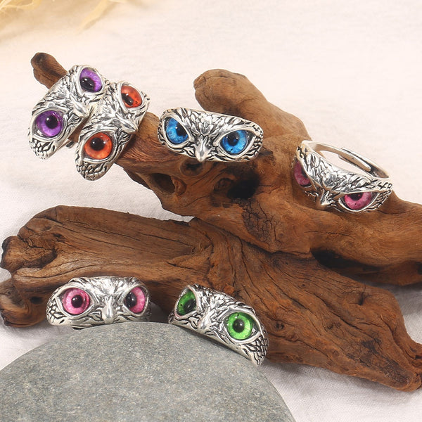 Anillo encantador de moda con un lindo búho para amantes