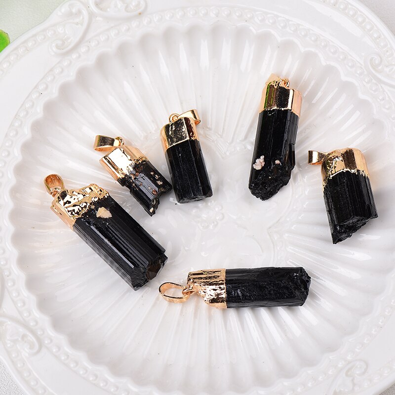 Natural Black Tourmaline Pendant Raw Gemstone