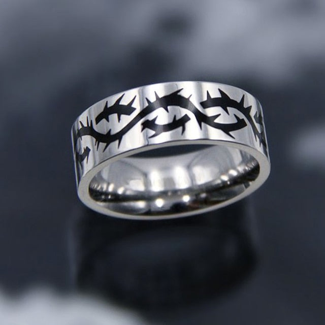 Hip-hop Punk Stainless Steel Butterfly Flame Ring