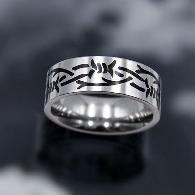 Hip-hop Punk Stainless Steel Butterfly Flame Ring