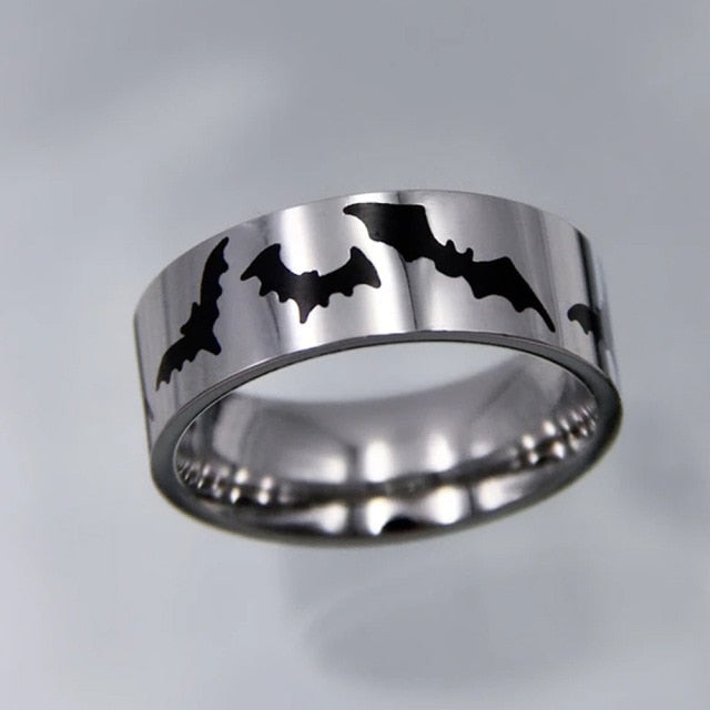 Hip-hop Punk Stainless Steel Butterfly Flame Ring