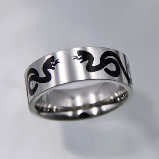 Hip-hop Punk Stainless Steel Butterfly Flame Ring
