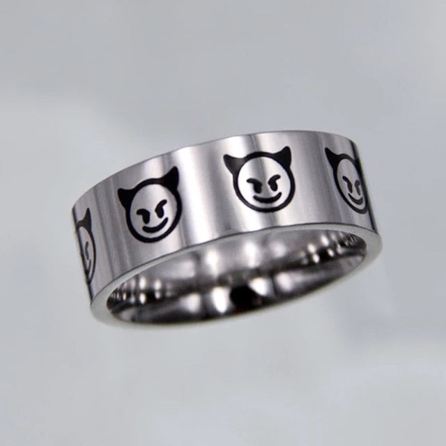 Hip-hop Punk Stainless Steel Butterfly Flame Ring