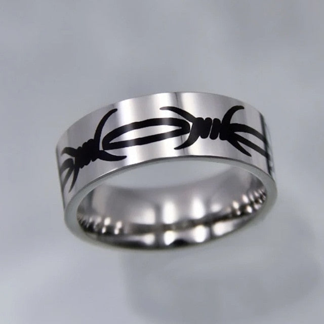 Hip-hop Punk Stainless Steel Butterfly Flame Ring