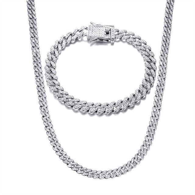 Gold Necklace +Watch+Bracelet Hip Hop Miami