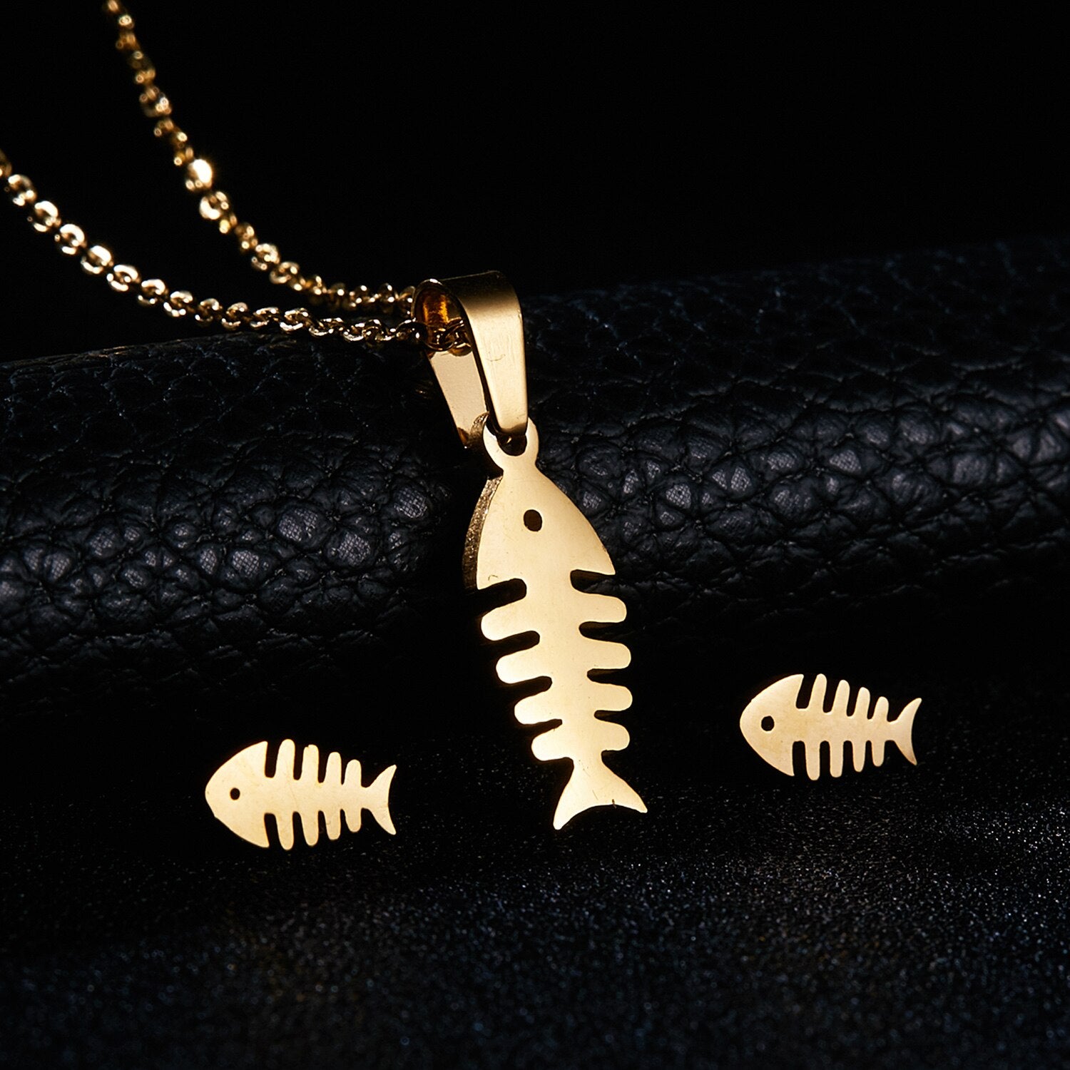 Fish Bone Wing Rose Flower Stainless Steel Sets