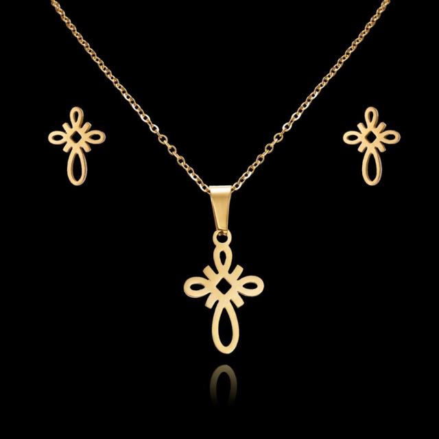 Fish Bone Wing Rose Flower Stainless Steel Sets