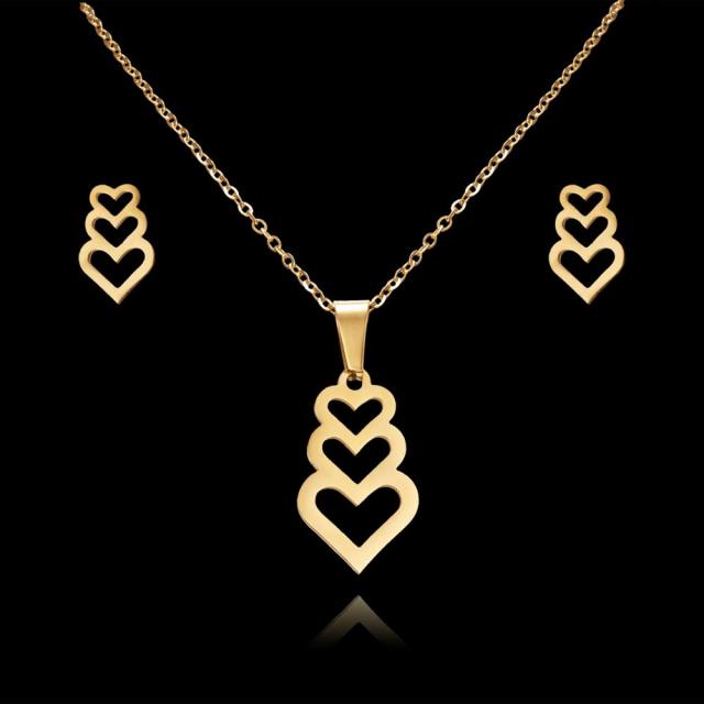 Fish Bone Wing Rose Flower Stainless Steel Sets