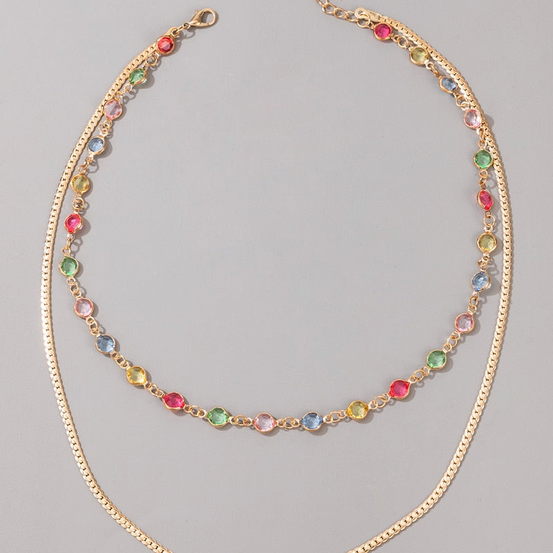 Colorful Luxury Colorful Beaded Choker Necklace