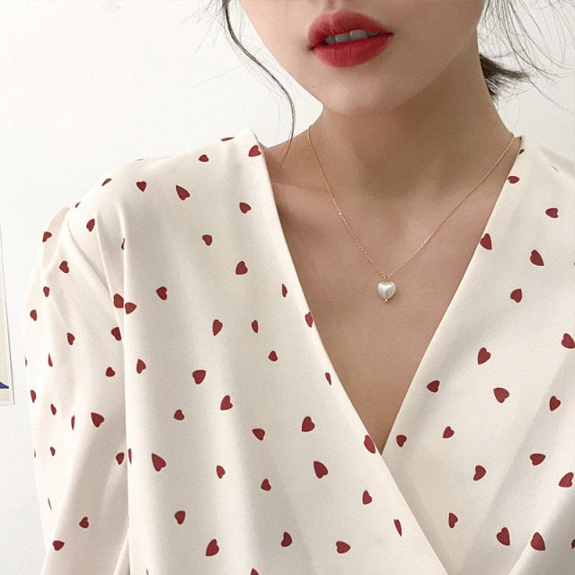 Women's Neck Chain Kpop Pearl Choker Necklace
