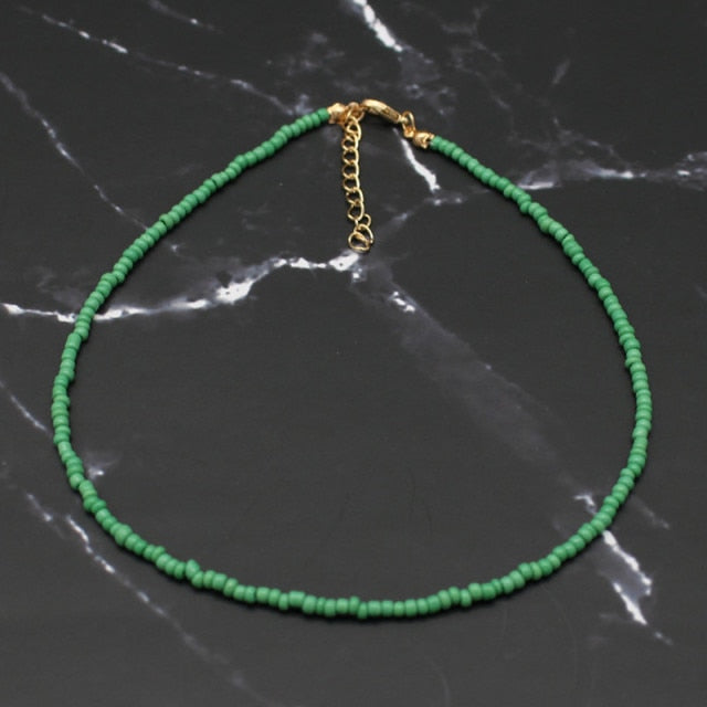 Bohemia Handmade Rainbow Seed Choker Necklace