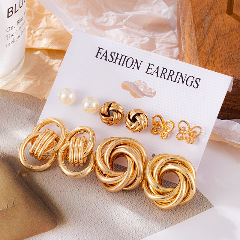 Big Acrylic Round Hoop Women's Earrings Set