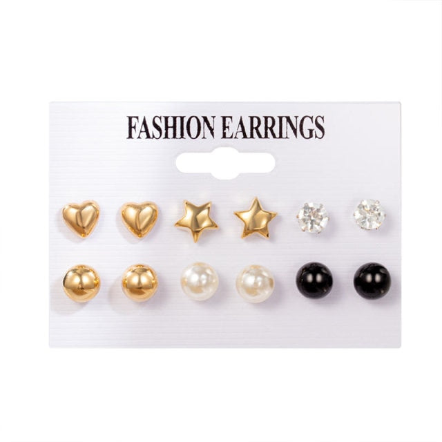 Big Acrylic Round Hoop Women's Earrings Set