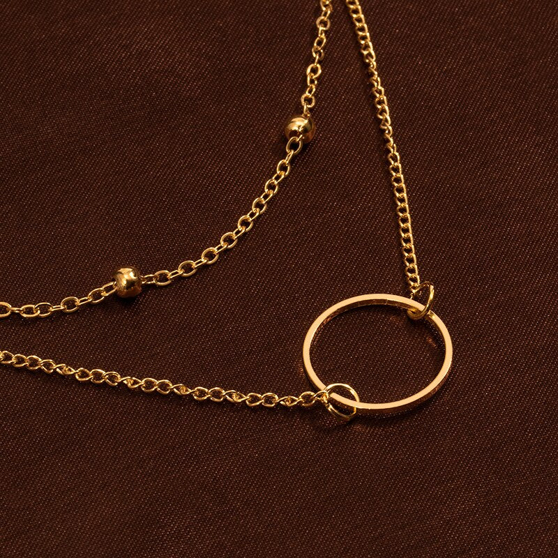Women Two Layer Round Necklaces