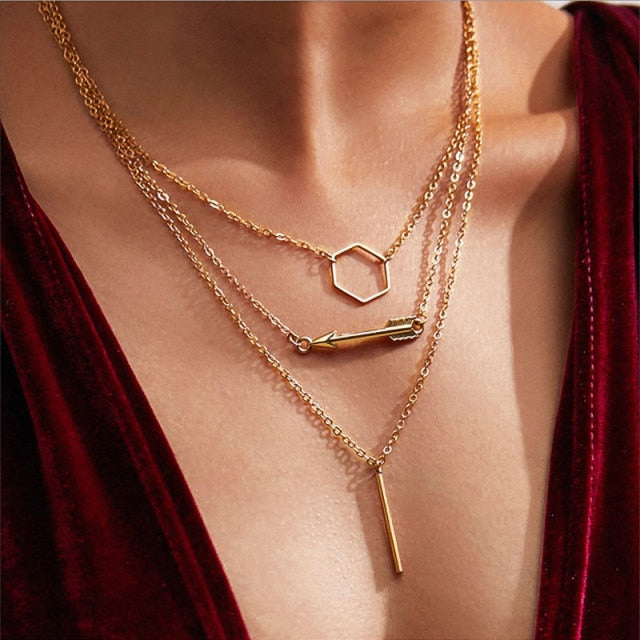 Women Two Layer Round Necklaces