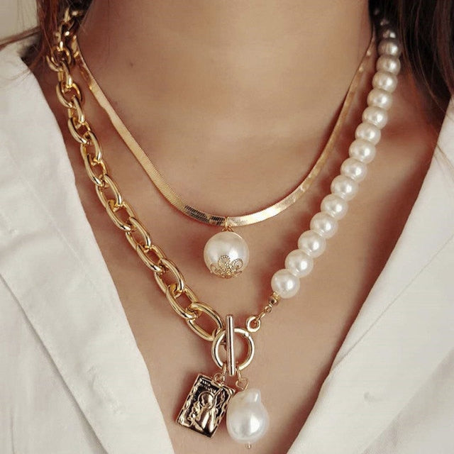 Women Two Layer Round Necklaces
