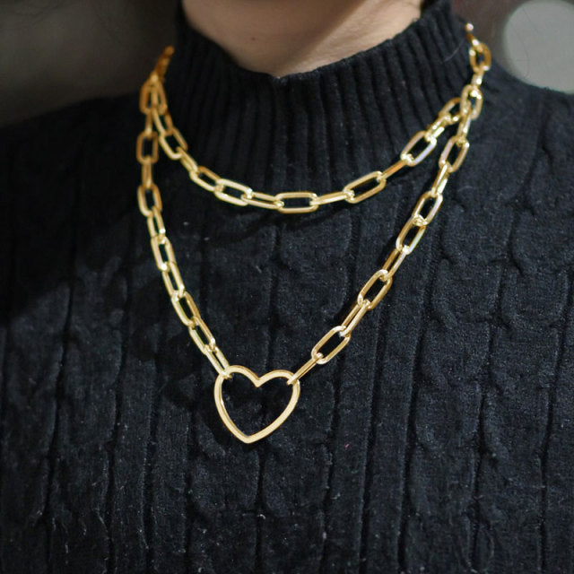 Women Two Layer Round Necklaces