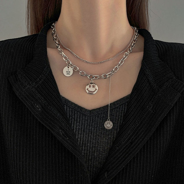 Women Two Layer Round Necklaces