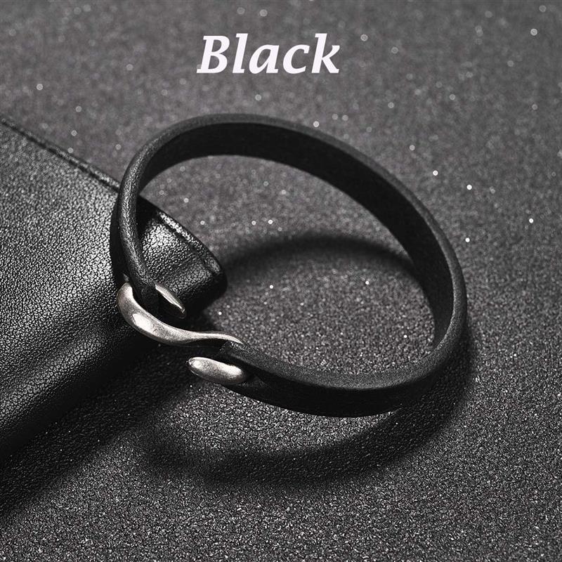 Men Bracelet Genuine Leather Bangle Retro Cuff Bracelet