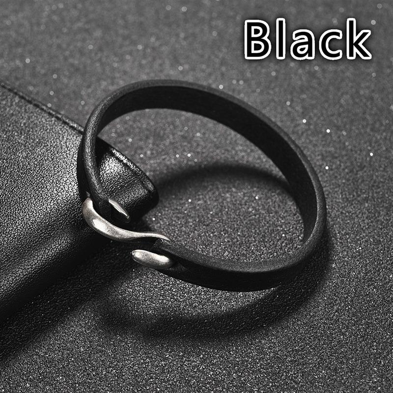 Men Bracelet Genuine Leather Bangle Retro Cuff Bracelet