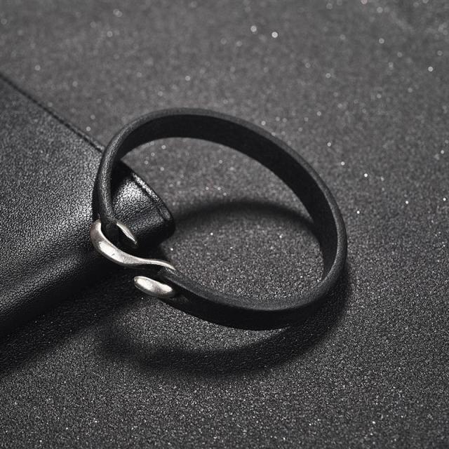 Men Bracelet Genuine Leather Bangle Retro Cuff Bracelet