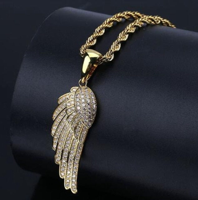 Men Hip Hop Fashion Full Rhinestone Bull Head Pendant Necklace