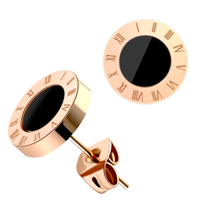 Fashion New Stainless Steel Acrylic Crystal Stud Earrings