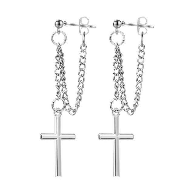Fashion New Stainless Steel Acrylic Crystal Stud Earrings