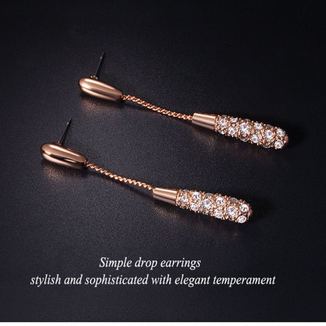 long drop-shaped alloy earrings earrings
