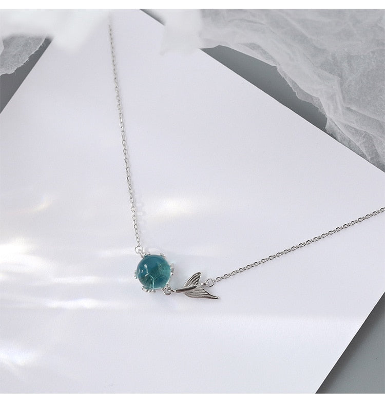 Blue Bubble Mermaid Tail Silver Plated Bracelet for Women