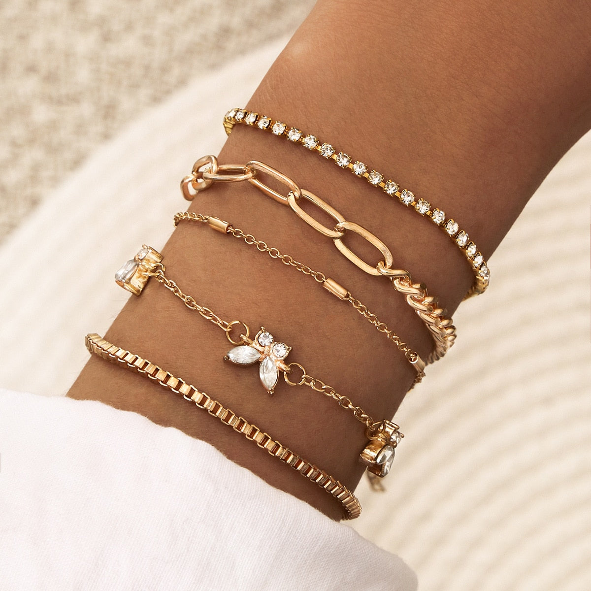 Bohemian Rhinestone Butterfly Bracelets