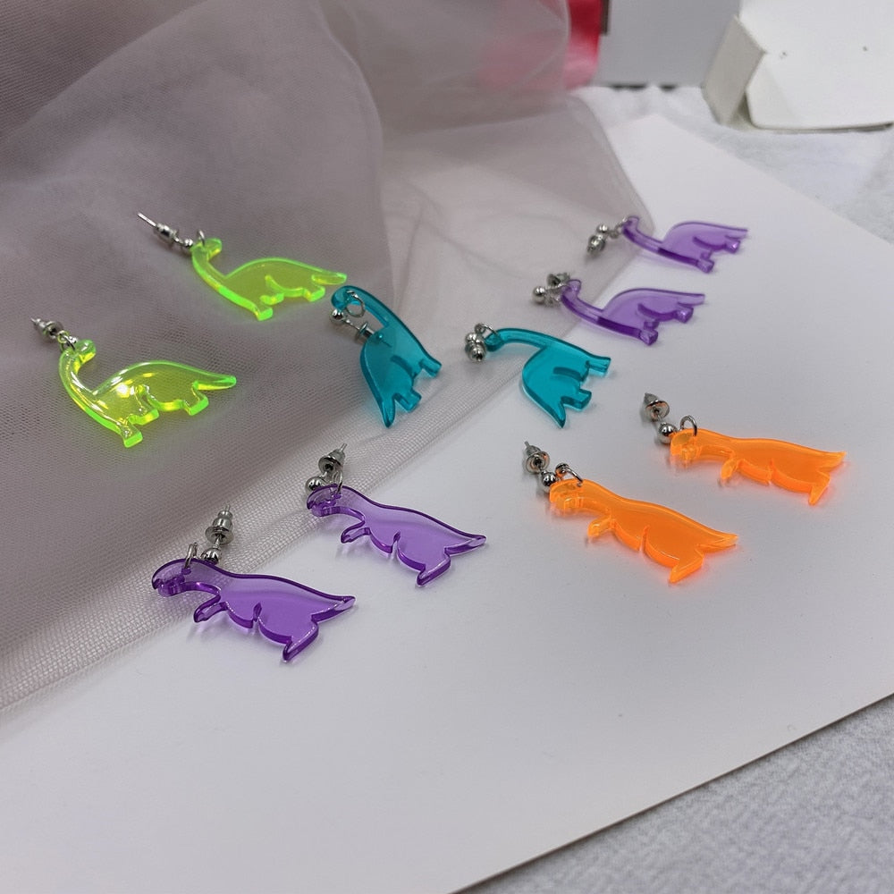 New Color Cute Colorful Animal Acrylic Little Dinosaur Earrings