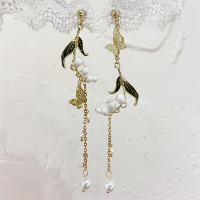 New Elegant Metal Flower Cute Cat Dangle Earrings For Women