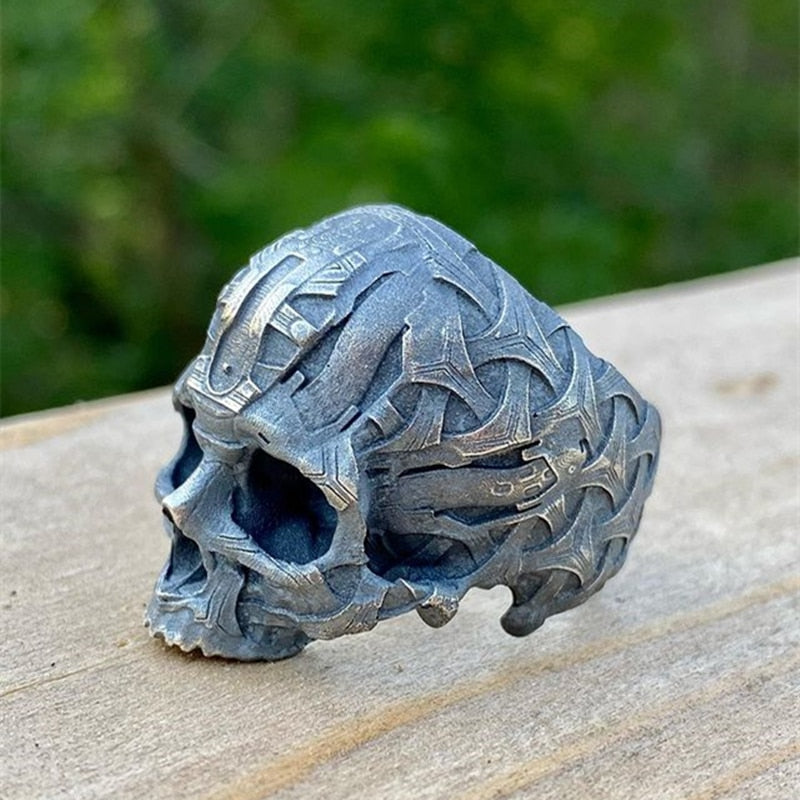 Men's Black Heavy Skull Ring