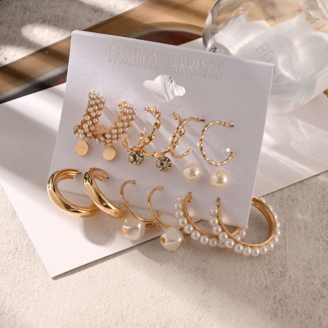 Big Acrylic Round Hoop Women's Earrings Set
