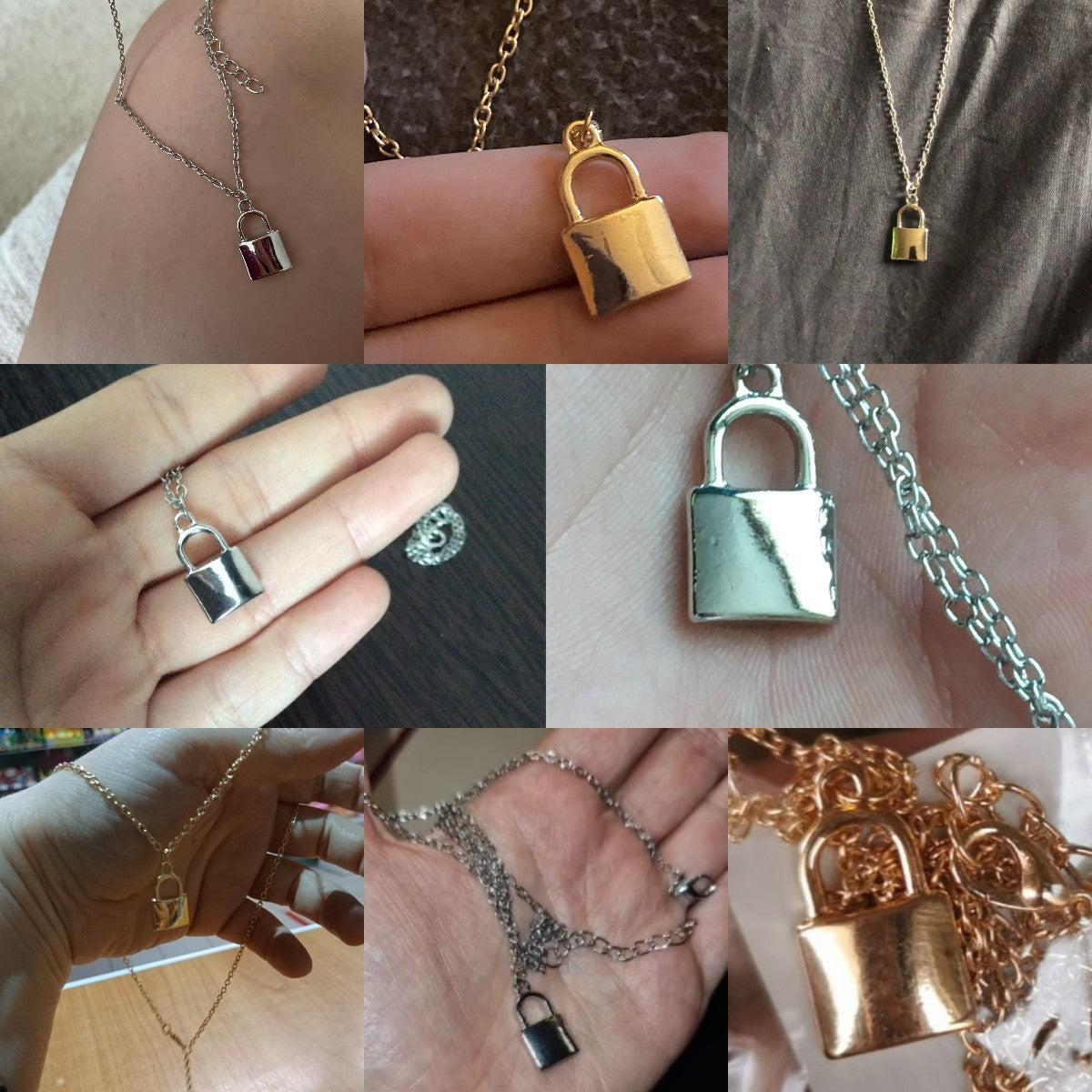 New Simple Fashion Metal Plating Lock Necklacey