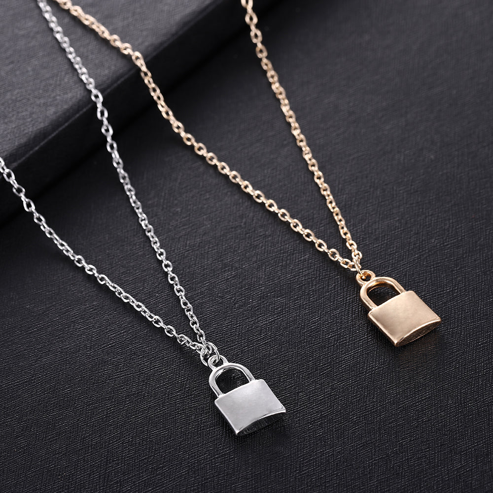 New Simple Fashion Metal Plating Lock Necklacey